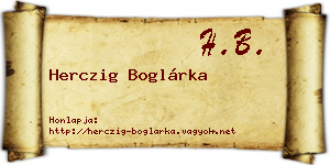 Herczig Boglárka névjegykártya